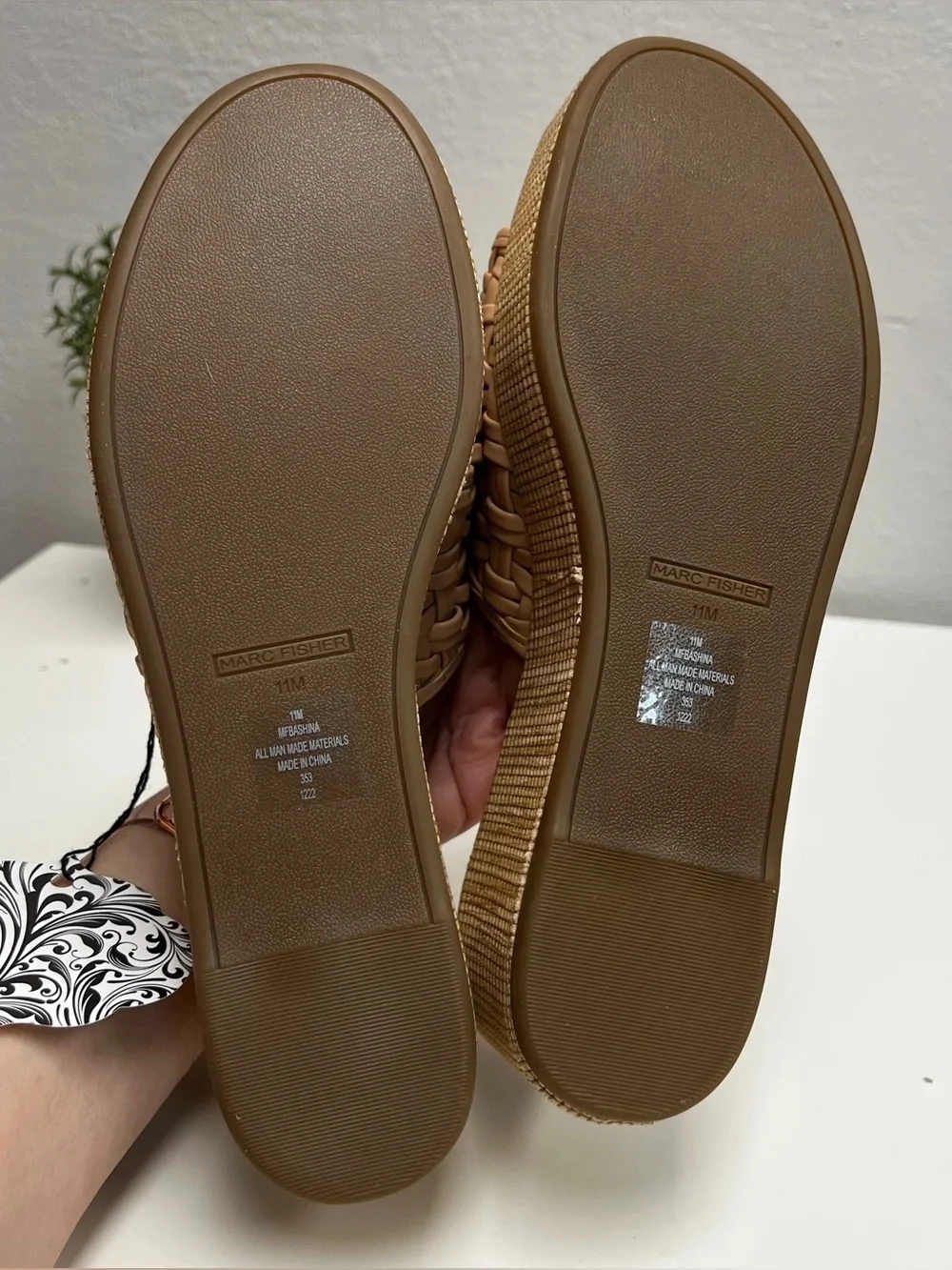 Marc Fisher Tan Bashina Slip On Wedge - NEW - Size 11